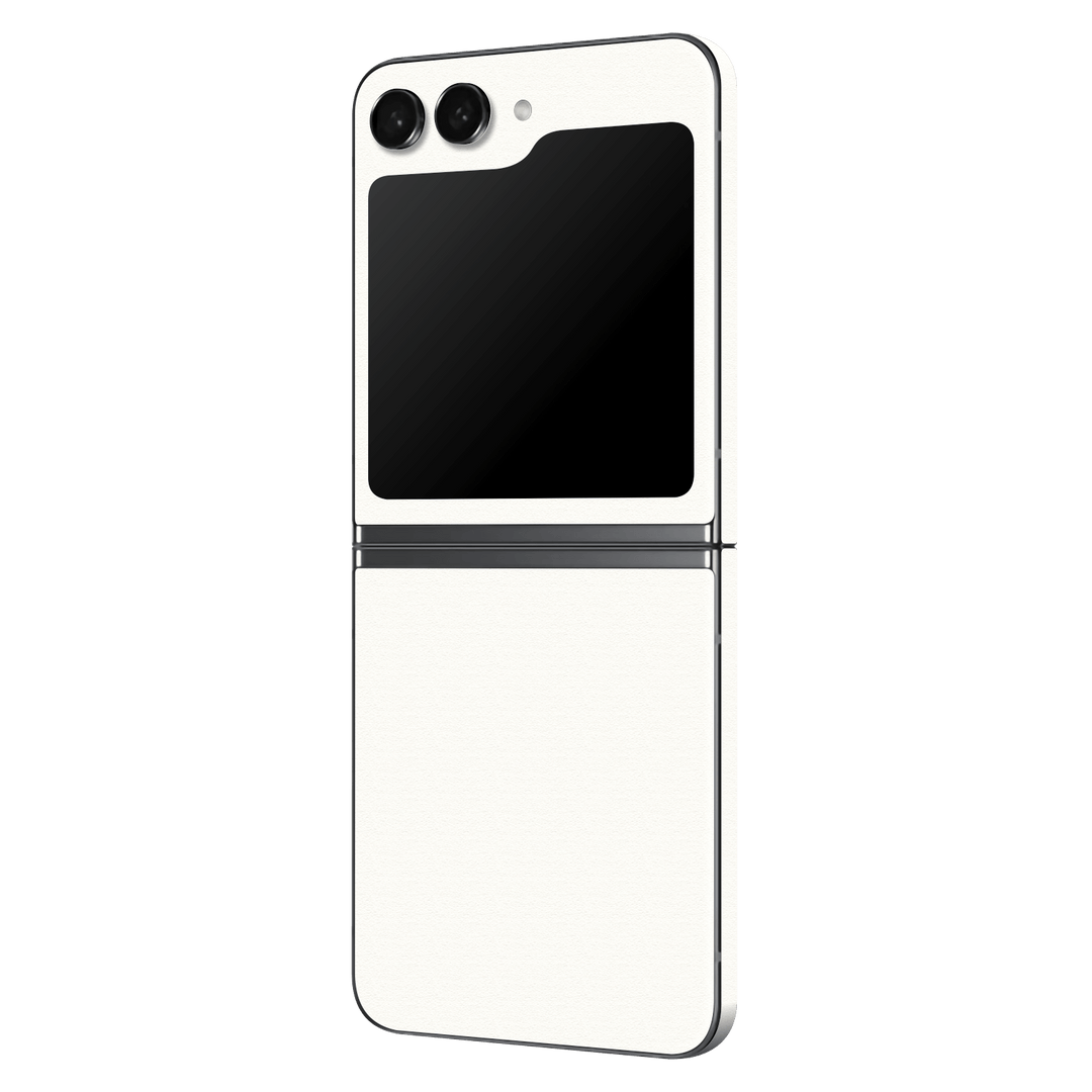 Samsung Galaxy Z Flip 5 (2023) Luxuria Daisy White Matt 3D Textured Skin Wrap Sticker Decal Cover Protector by EasySkinz | EasySkinz.com