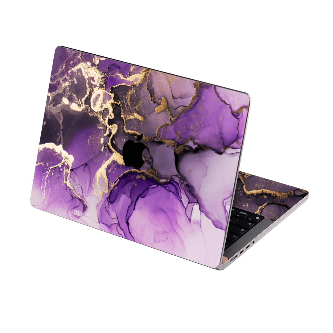 MacBook PRO 16" (2021/2023) Print Printed Custom SIGNATURE AGATE GEODE Purple-Gold Skin Wrap Sticker Decal Cover Protector by EasySkinz | EasySkinz.com
