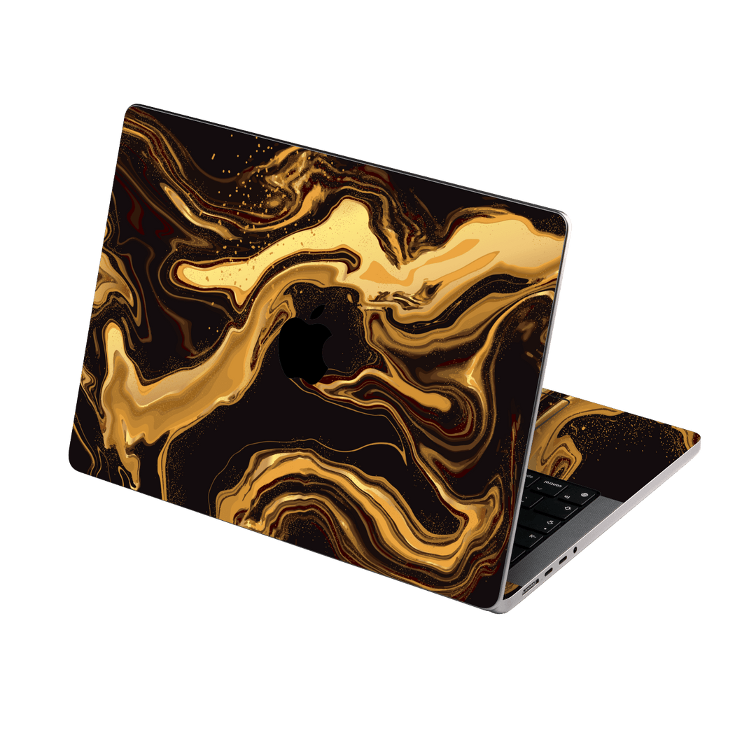 MacBook PRO 16" (2021/2023) Print Printed Custom SIGNATURE AGATE GEODE Melted Gold Skin Wrap Sticker Decal Cover Protector by EasySkinz | EasySkinz.com