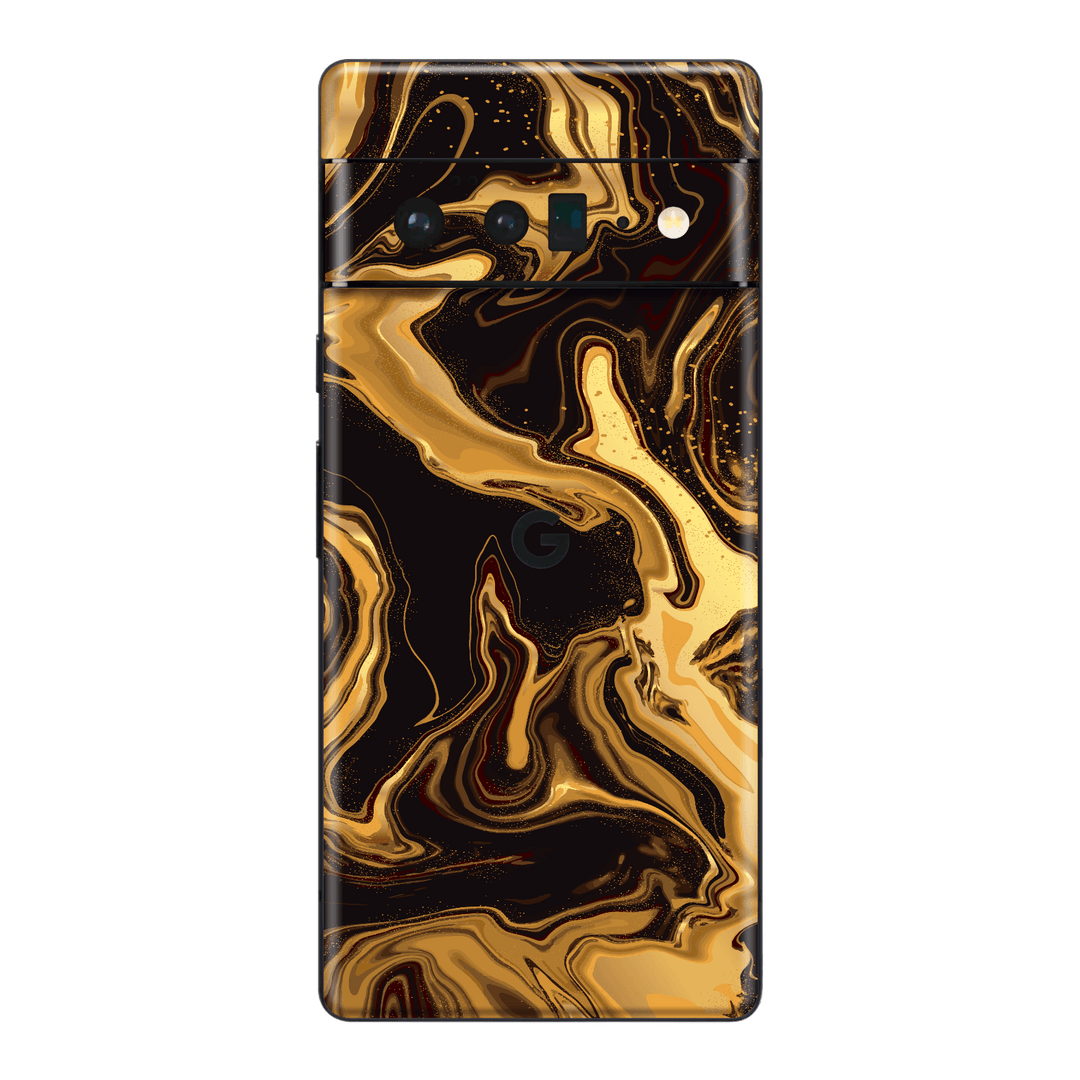 Google Pixel 6 PRO Print Printed Custom SIGNATURE AGATE GEODE Melted Gold Skin Wrap Sticker Decal Cover Protector by EasySkinz | EasySkinz.com