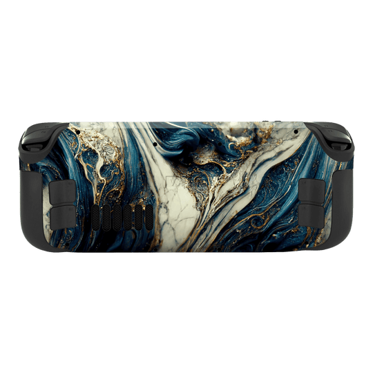 Steam Deck Printed Custom SIGNATURE Agate Geode Naia Ocean Blue Stone Skin Wrap Sticker Decal Cover Protector by EasySkinz | EasySkinz.com