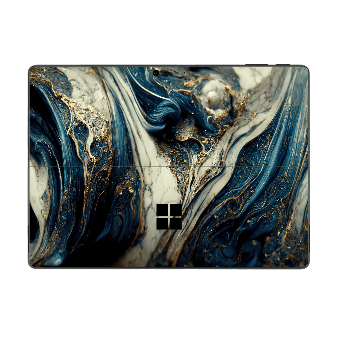Microsoft Surface Pro 9 Printed Custom SIGNATURE Agate Geode Naia Ocean Blue Stone Skin Wrap Sticker Decal Cover Protector by EasySkinz | EasySkinz.com