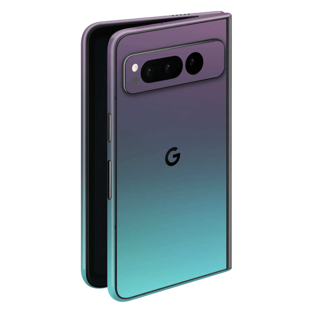 Google Pixel FOLD (2023) Chameleon Turquoise-Lavender Lilac Colour-changing Metallic Skin Wrap Sticker Decal Cover Protector by EasySkinz | EasySkinz.com