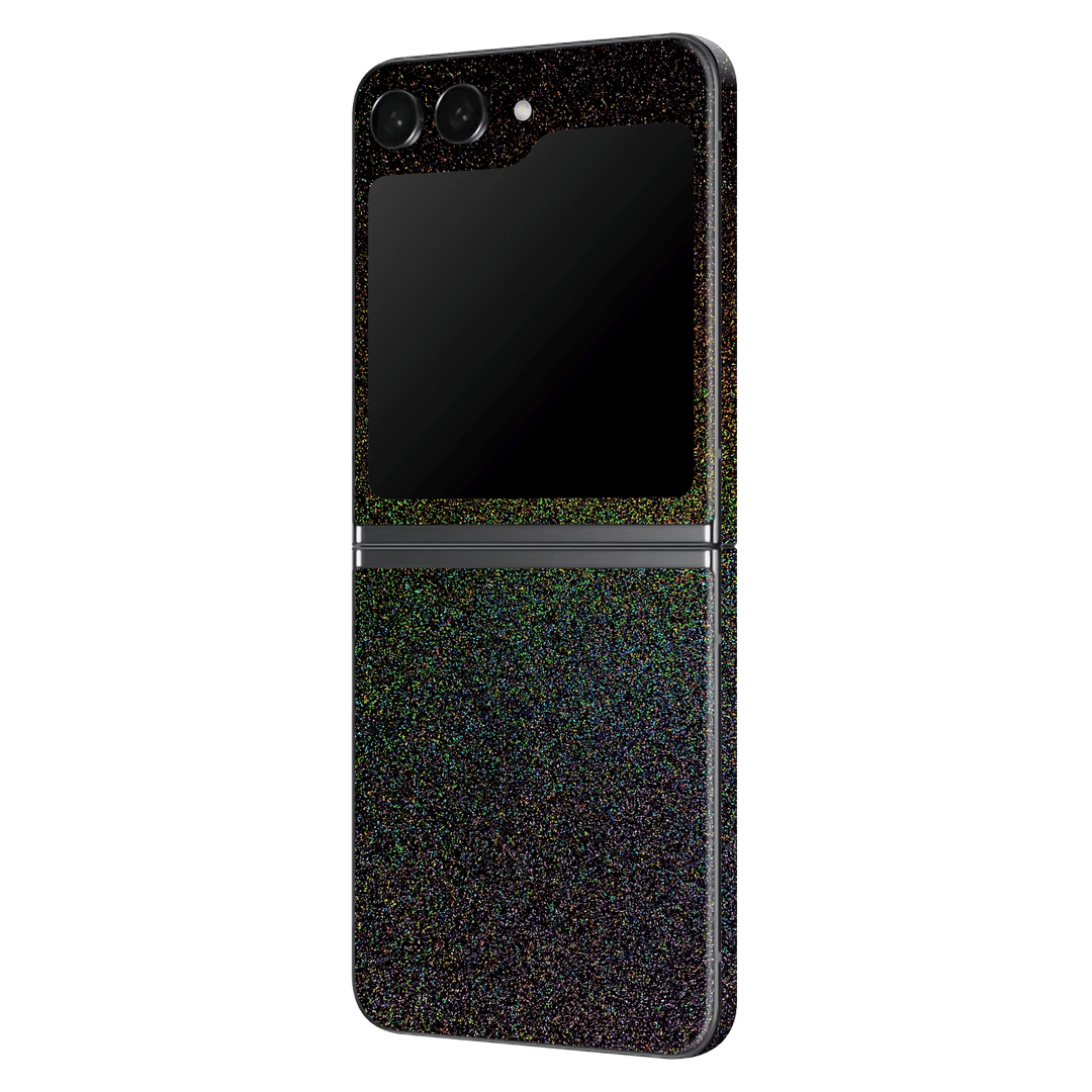 Samsung Galaxy Z Flip 5 (2023) GALAXY Galactic Black Milky Way Rainbow Sparkling Metallic Gloss Finish Skin Wrap Sticker Decal Cover Protector by EasySkinz | EasySkinz.com