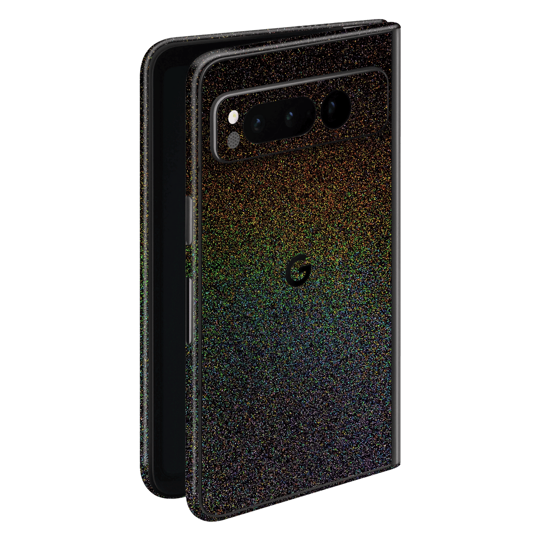 Google Pixel FOLD (2023) GALAXY Galactic Black Milky Way Rainbow Sparkling Metallic Gloss Finish Skin Wrap Sticker Decal Cover Protector by EasySkinz | EasySkinz.com