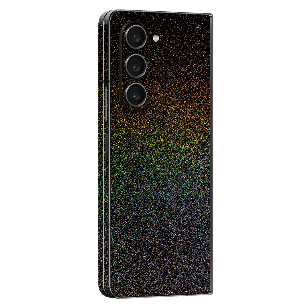 Samsung Galaxy Z Fold 5 (2023) GALAXY Galactic Black Milky Way Rainbow Sparkling Metallic Gloss Finish Skin Wrap Sticker Decal Cover Protector by EasySkinz | EasySkinz.com