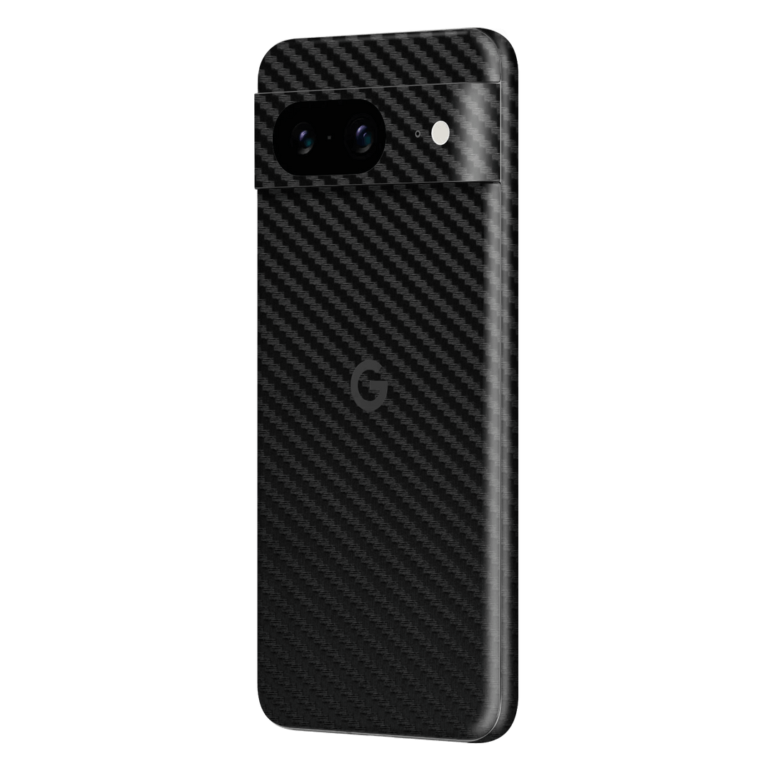 Google Pixel 8 (2023) Black 3D Textured Carbon Fibre Fiber Skin Wrap Decal Cover Protector by EasySkinz | EasySkinz.com