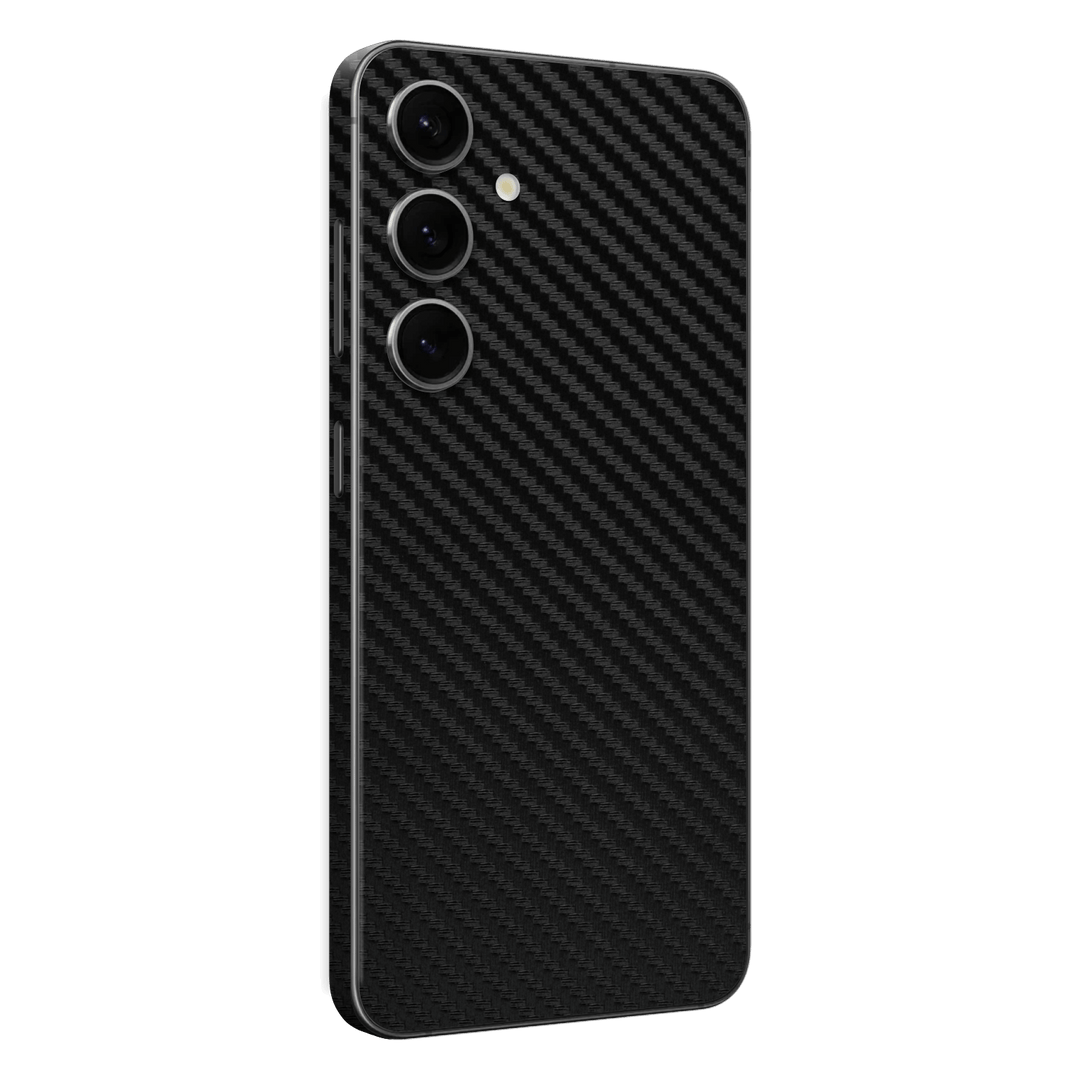 Samsung Galaxy S24+ PLUS Black 3D Textured Carbon Fibre Fiber Skin Wrap Sticker Decal Cover Protector by EasySkinz | EasySkinz.com