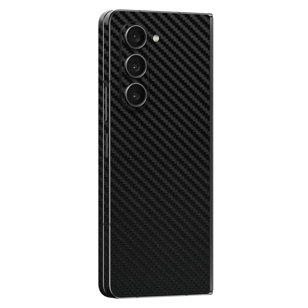 Samsung Galaxy Z Fold 5 (2023) Black 3D Textured Carbon Fibre Fiber Skin Wrap Sticker Decal Cover Protector by EasySkinz | EasySkinz.com