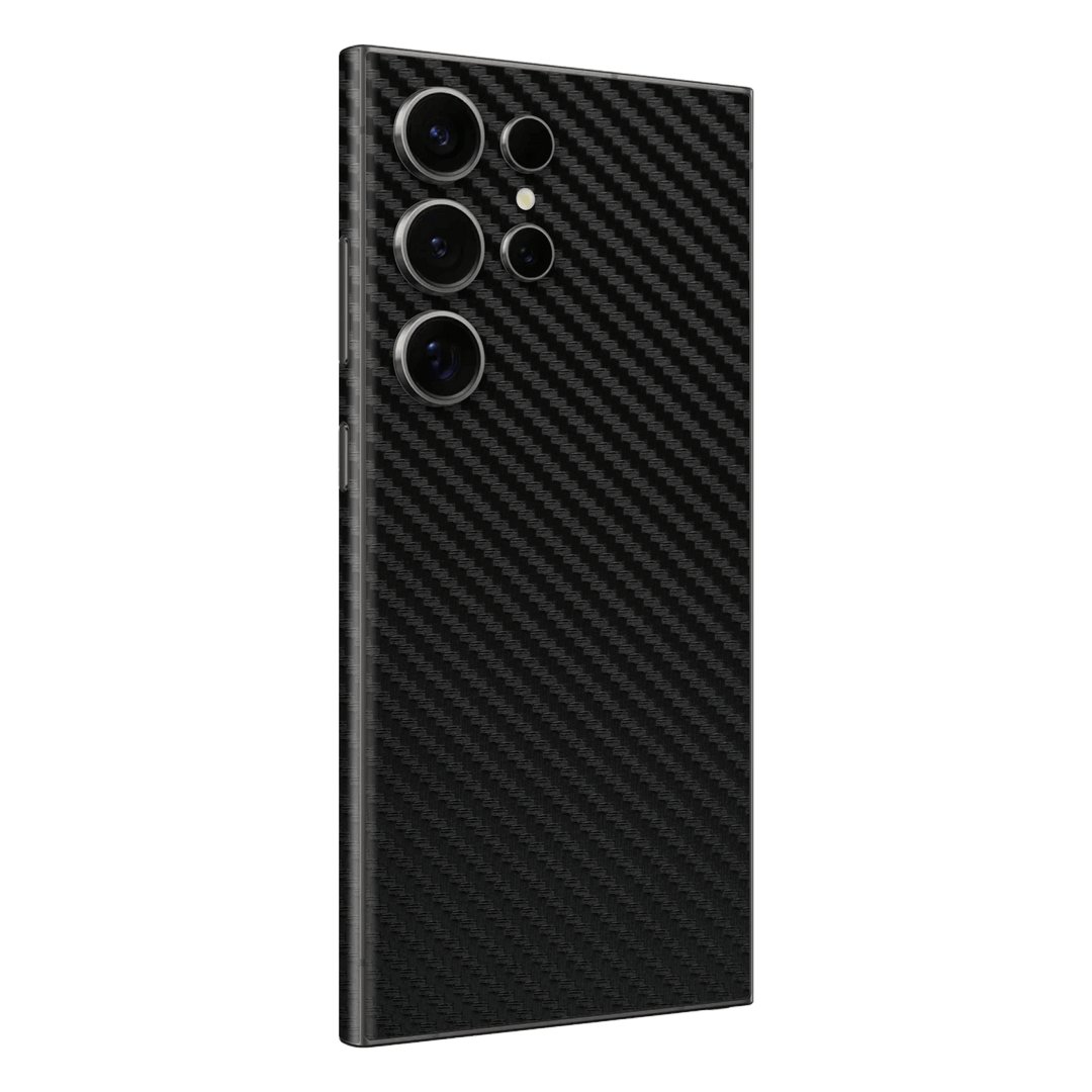 Samsung Galaxy S24 ULTRA Black 3D Textured Carbon Fibre Fiber Skin Wrap Sticker Decal Cover Protector by EasySkinz | EasySkinz.com