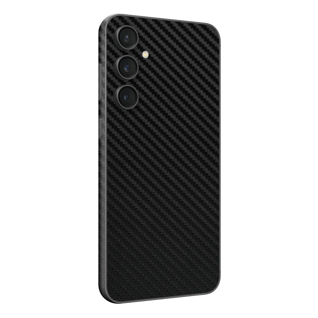Samsung Galaxy S23 (FE) Black 3D Textured Carbon Fibre Fiber Skin Wrap Sticker Decal Cover Protector by EasySkinz | EasySkinz.com
