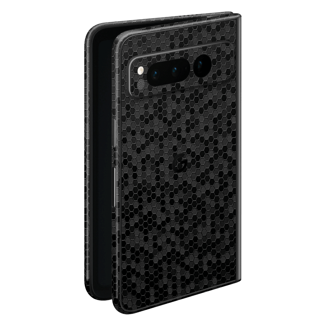 Google Pixel FOLD (2023) Luxuria Black Honeycomb 3D Textured Skin Wrap Sticker Decal Cover Protector by EasySkinz | EasySkinz.com