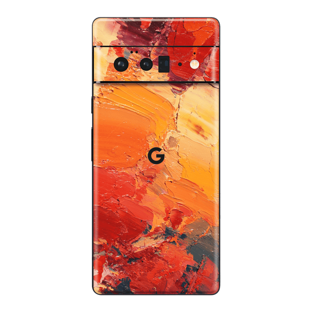 Google Pixel 6 PRO Print Printed Custom SIGNATURE Sunset in Oia Painting Skin Wrap Sticker Decal Cover Protector by EasySkinz | EasySkinz.com