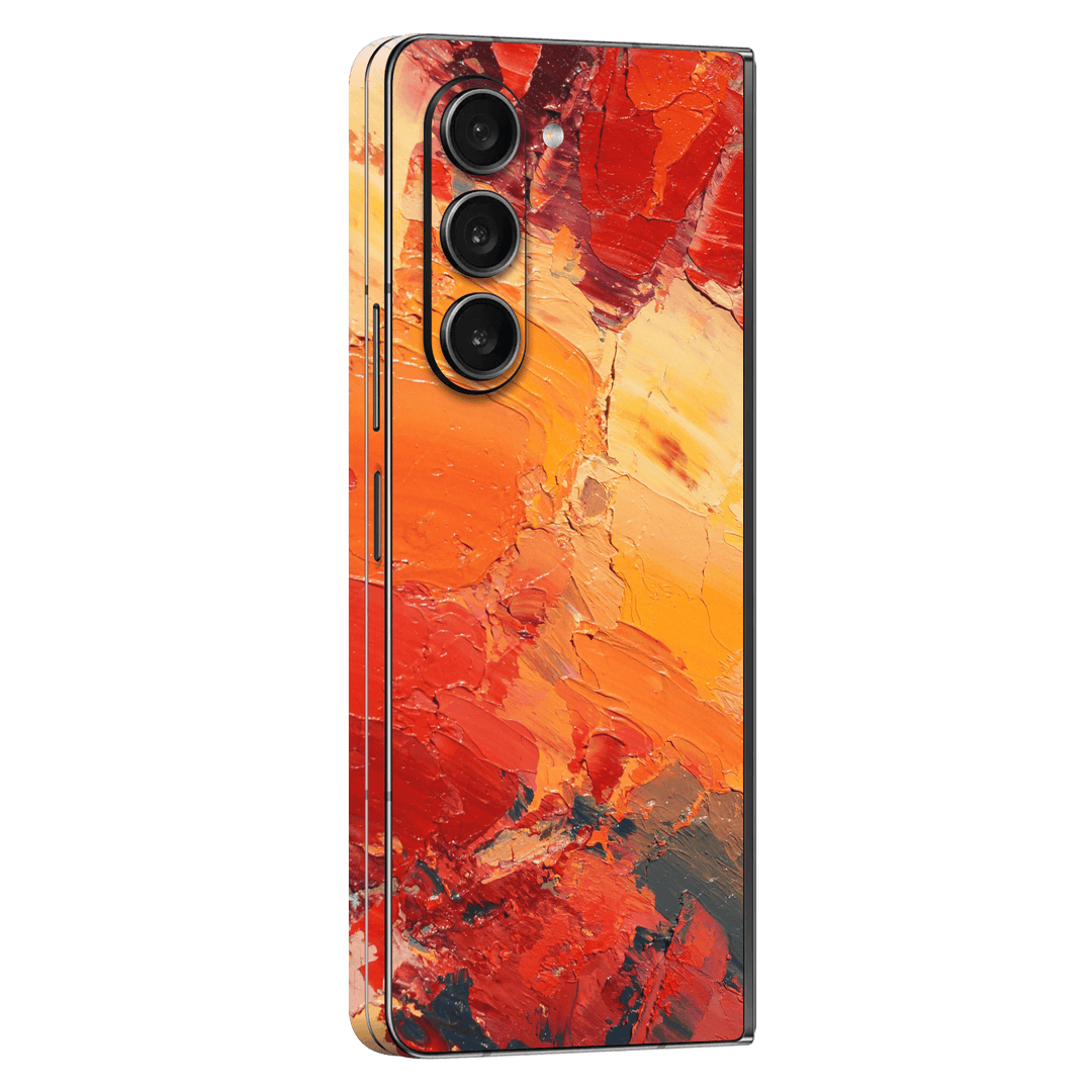 Samsung Galaxy Z Fold 5 (2023) Print Printed Custom SIGNATURE Sunset in Oia Painting Skin Wrap Sticker Decal Cover Protector by EasySkinz | EasySkinz.com