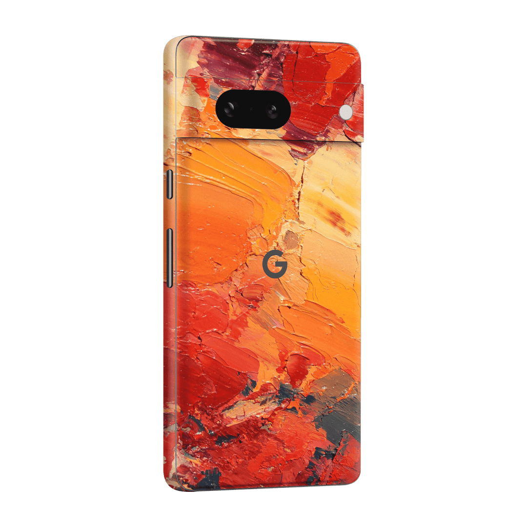 Google Pixel 7a (2023) Print Printed Custom SIGNATURE Sunset in Oia Painting Skin Wrap Sticker Decal Cover Protector by EasySkinz | EasySkinz.com