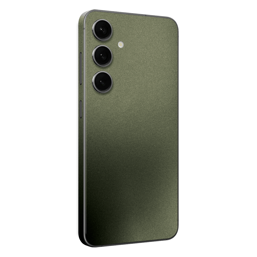 Samsung Galaxy S24+ PLUS Military Green Metallic Skin Wrap Sticker Decal Cover Protector by EasySkinz | EasySkinz.com