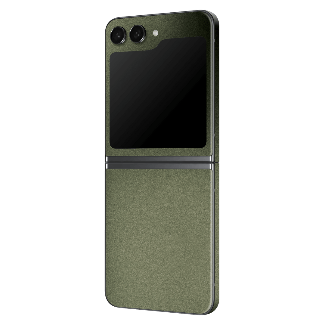 Samsung Galaxy Z Flip 5 (2023) Military Green Metallic Skin Wrap Sticker Decal Cover Protector by EasySkinz | EasySkinz.com