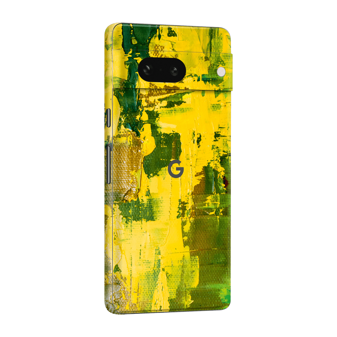 Google Pixel 7a (2023) Print Printed Custom SIGNATURE Santa Barbara Landscape in Green and Yellow Skin Wrap Sticker Decal Cover Protector by EasySkinz | EasySkinz.com