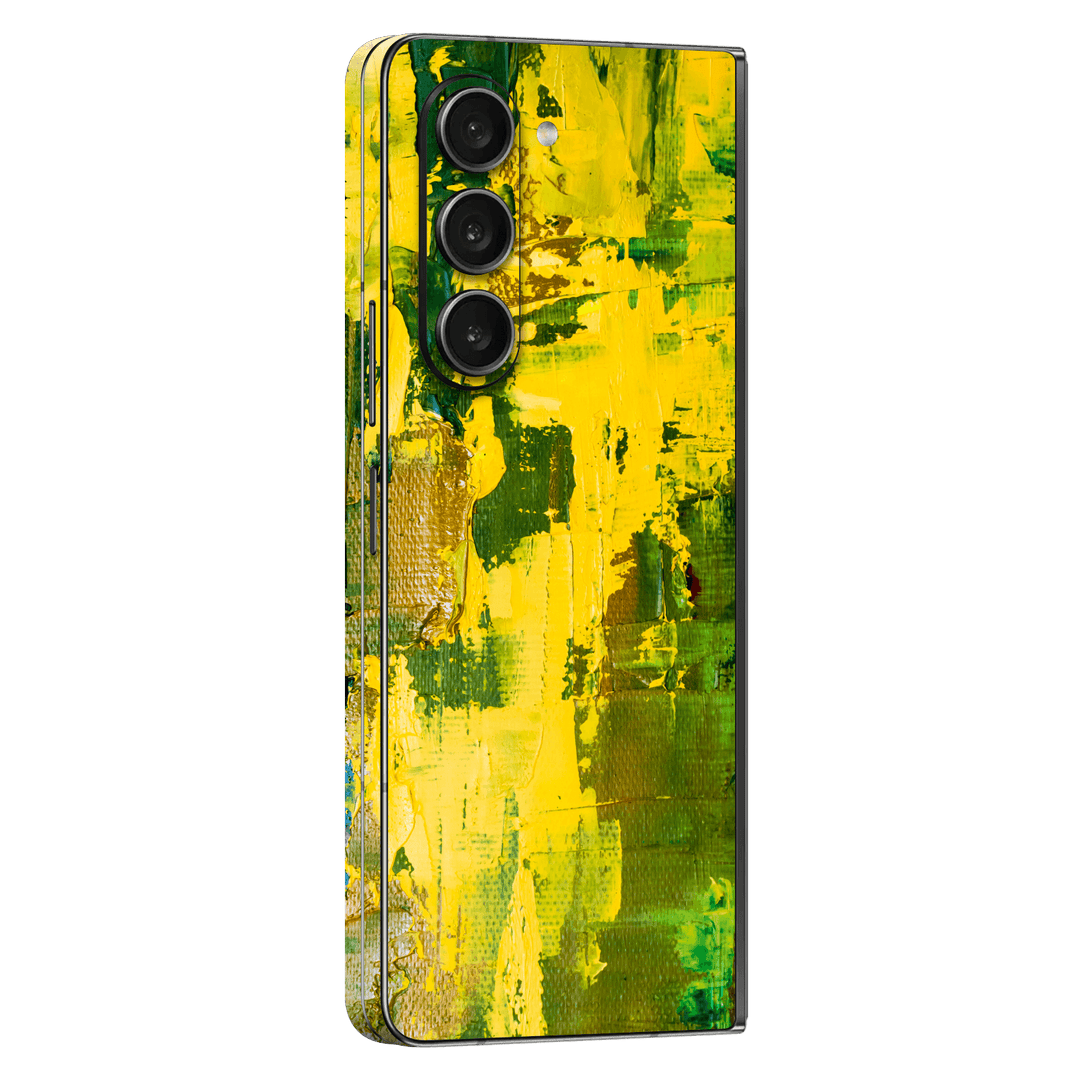 Samsung Galaxy Z Fold 5 (2023) Print Printed Custom SIGNATURE Santa Barbara Landscape in Green and Yellow Skin Wrap Sticker Decal Cover Protector by EasySkinz | EasySkinz.com