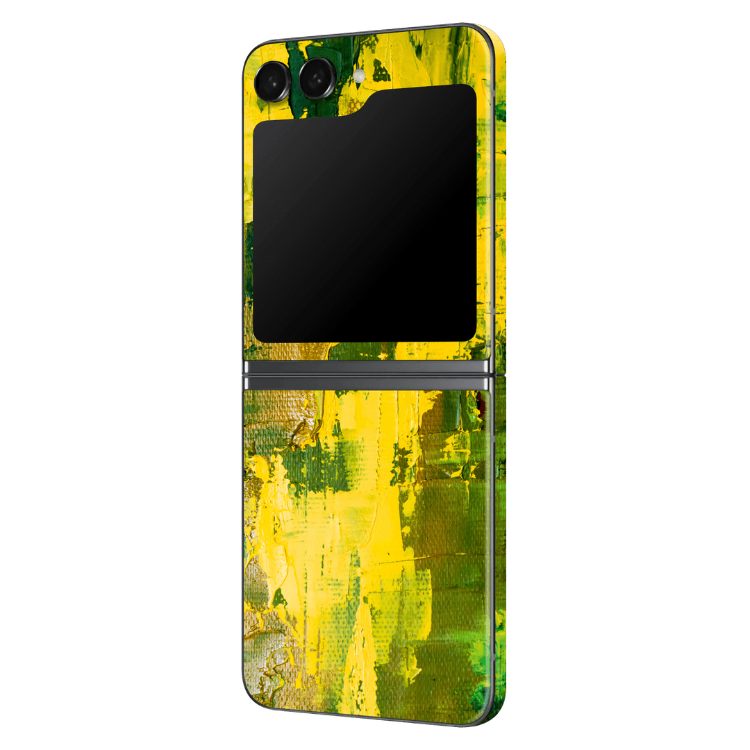 Samsung Galaxy Z Flip 5 (2023) Print Printed Custom SIGNATURE Santa Barbara Landscape in Green and Yellow Skin Wrap Sticker Decal Cover Protector by EasySkinz | EasySkinz.com