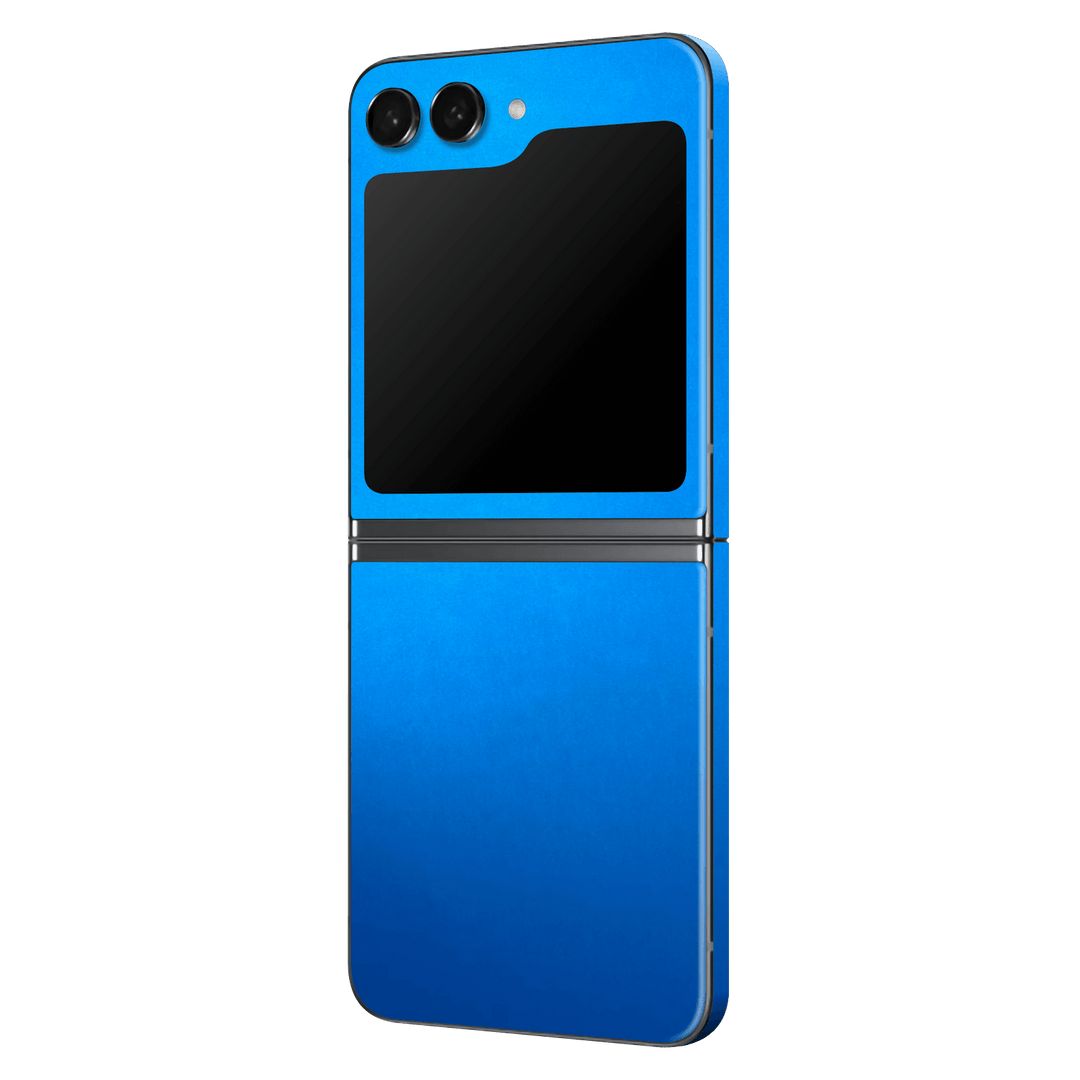 Samsung Galaxy Z Flip 5 (2023) Satin Blue Metallic Matt Matte Skin Wrap Sticker Decal Cover Protector by EasySkinz | EasySkinz.com