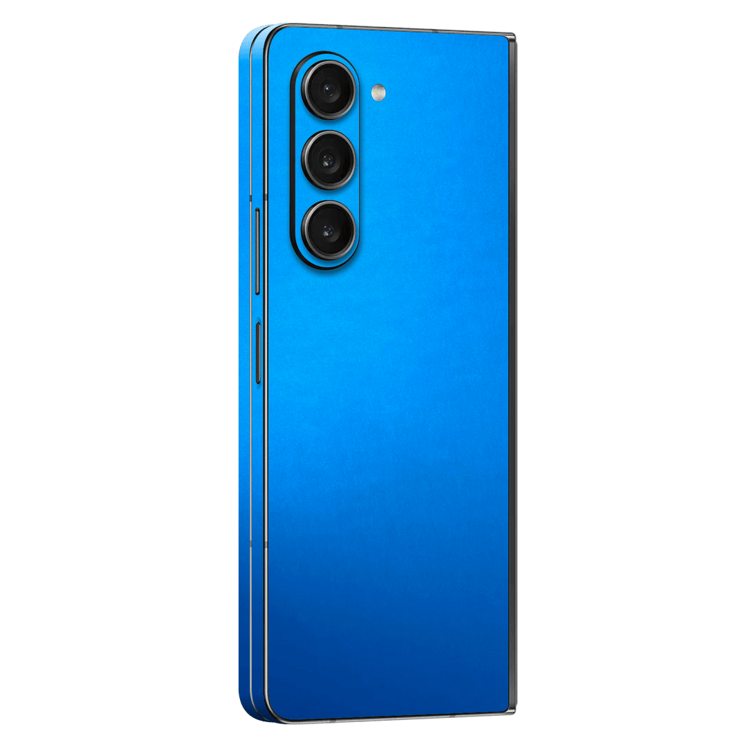 Samsung Galaxy Z Fold 5 (2023) Satin Blue Metallic Matt Matte Skin Wrap Sticker Decal Cover Protector by EasySkinz | EasySkinz.com