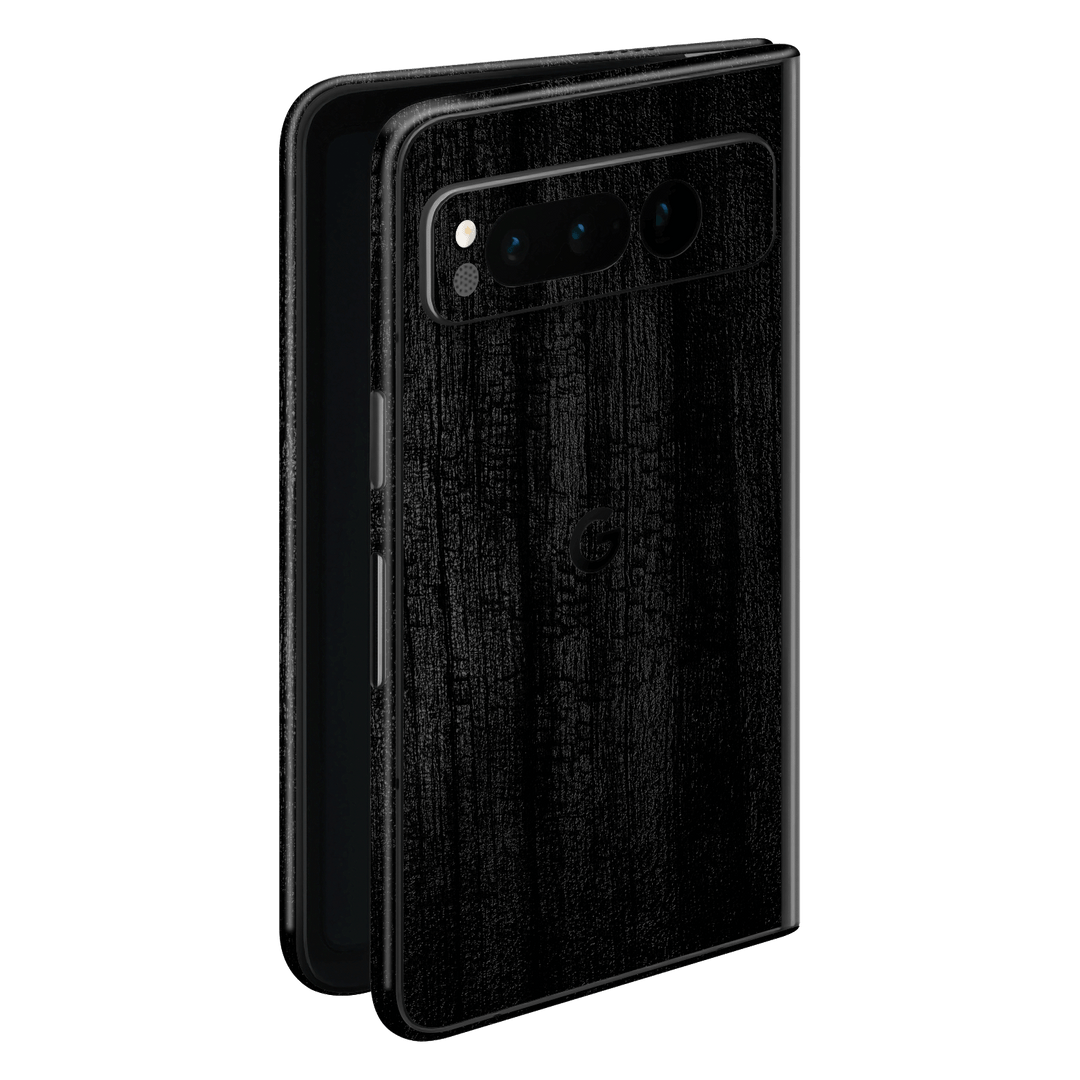 Google Pixel FOLD (2023) Luxuria Black Charcoal Black Dragon Coal Stone 3D Textured Skin Wrap Sticker Decal Cover Protector by EasySkinz | EasySkinz.com