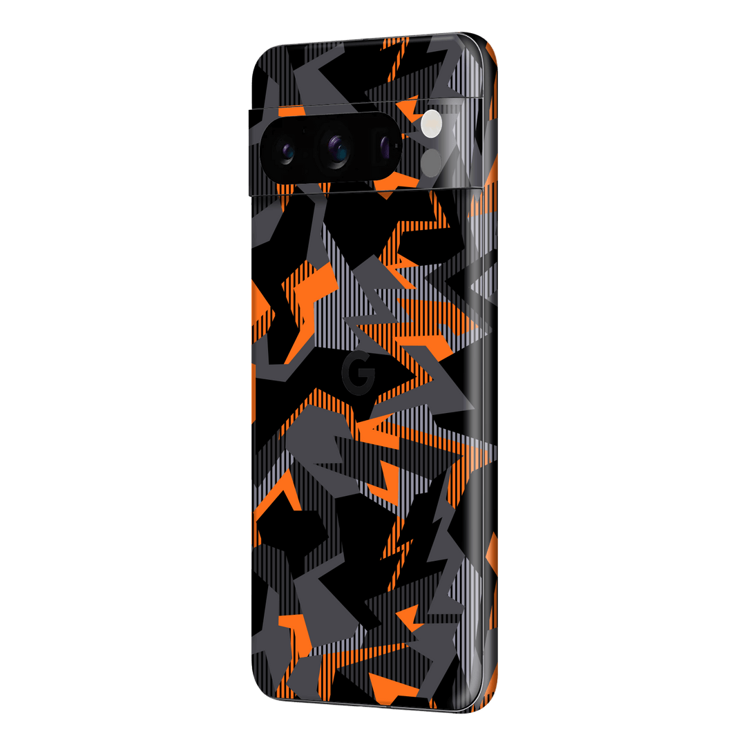 Google Pixel 8 PRO (2023) Print Printed Custom SIGNATURE Sharp-Edged Orange Camo Camouflage Skin Wrap Sticker Decal Cover Protector by EasySkinz | EasySkinz.com