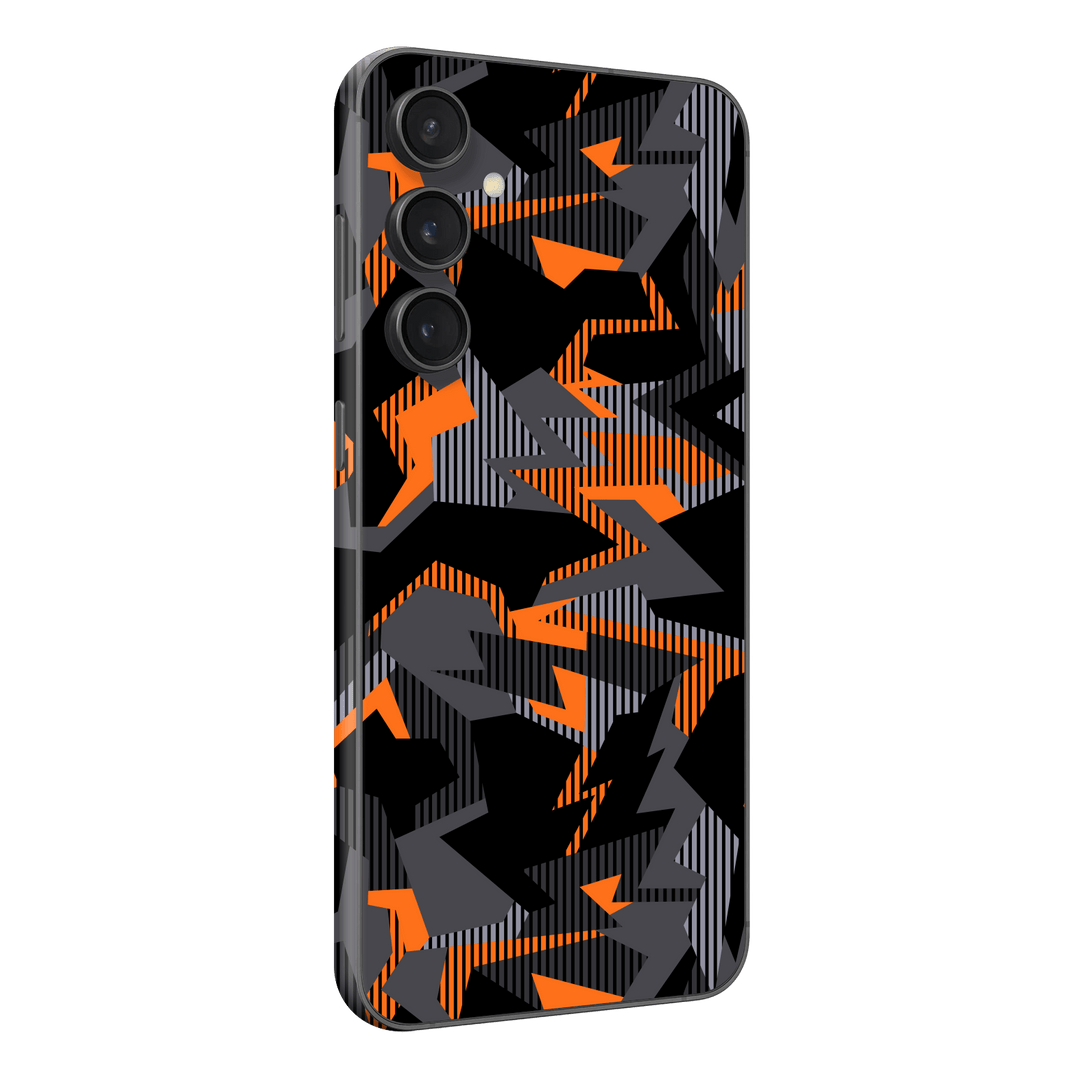 Samsung Galaxy S23 (FE) Print Printed Custom SIGNATURE Sharp-Edged Orange Camo Camouflage Skin Wrap Sticker Decal Cover Protector by EasySkinz | EasySkinz.com