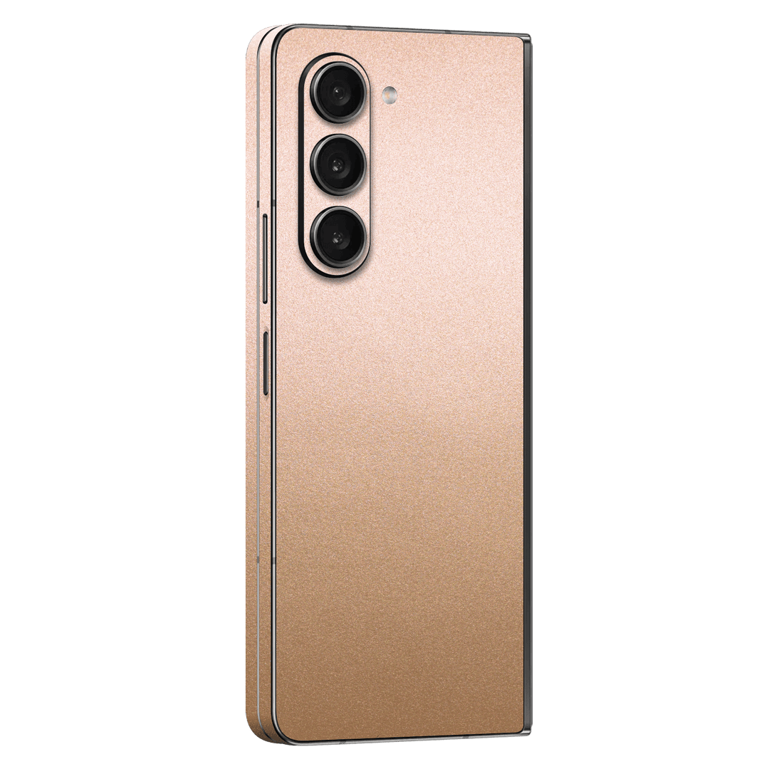 Samsung Galaxy Z Fold 5 (2023) Luxuria Rose Gold Metallic 3D Textured Skin Wrap Sticker Decal Cover Protector by EasySkinz | EasySkinz.com
