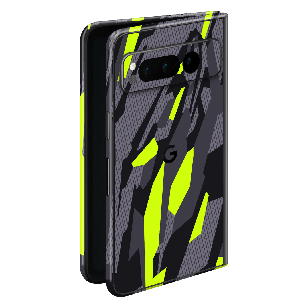 Google Pixel FOLD (2023) Print Printed Custom SIGNATURE Abstract Green Camouflage Skin Wrap Sticker Decal Cover Protector by EasySkinz | EasySkinz.com