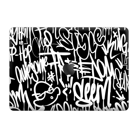 MacBook PRO 16" (2019) Print Printed Custom SIGNATURE Monochrome Black and WhiteGraffiti Skin Wrap Sticker Decal Cover Protector by EasySkinz | EasySkinz.com