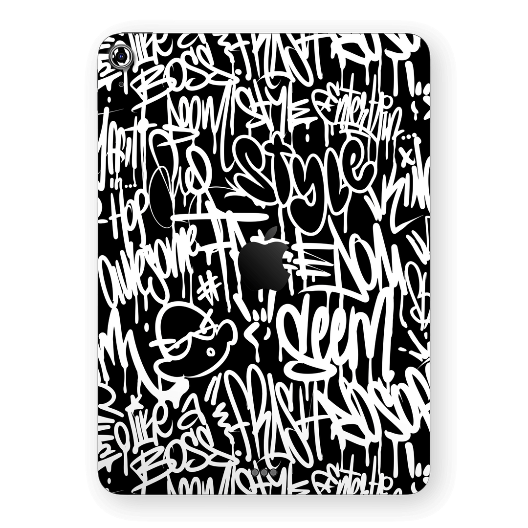 iPad AIR 4/5 (2020/2022) Print Printed Custom SIGNATURE Monochrome Black and WhiteGraffiti Skin Wrap Sticker Decal Cover Protector by EasySkinz | EasySkinz.com