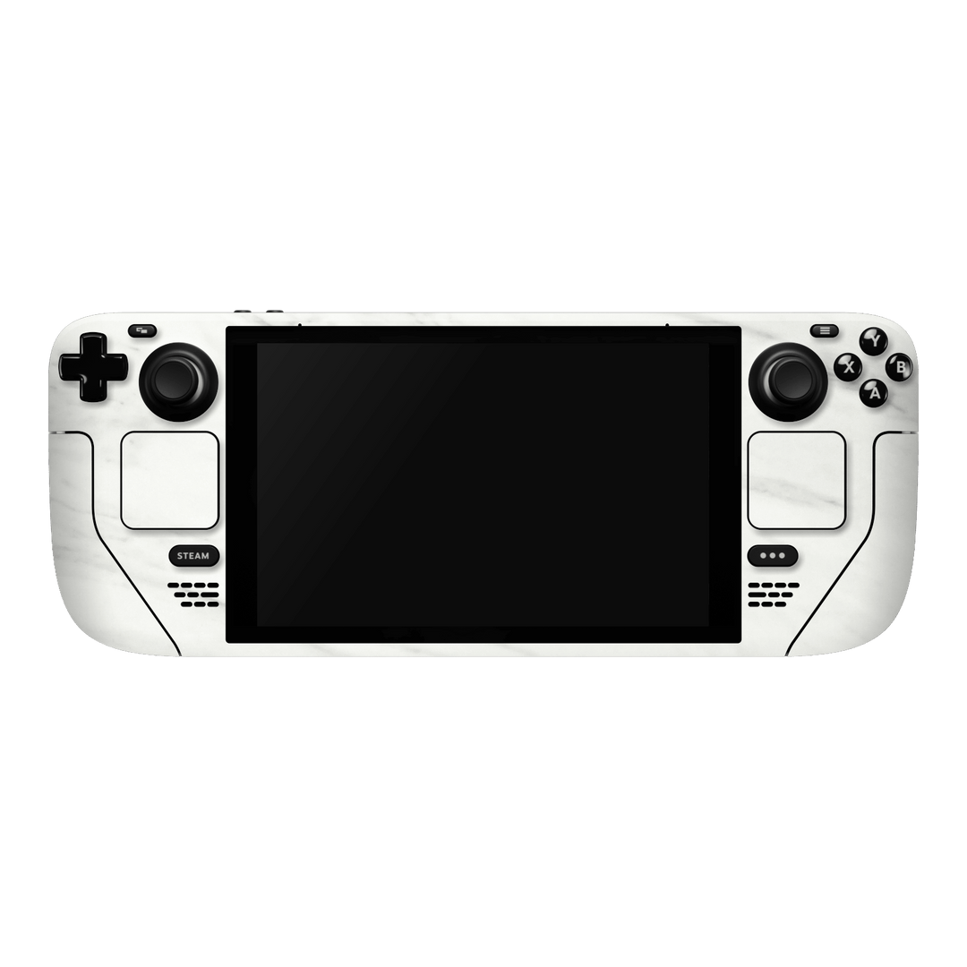 Steam Deck OLED Luxuria White Marble Stone Skin Wrap Sticker Decal Cover Protector by EasySkinz | EasySkinz.com