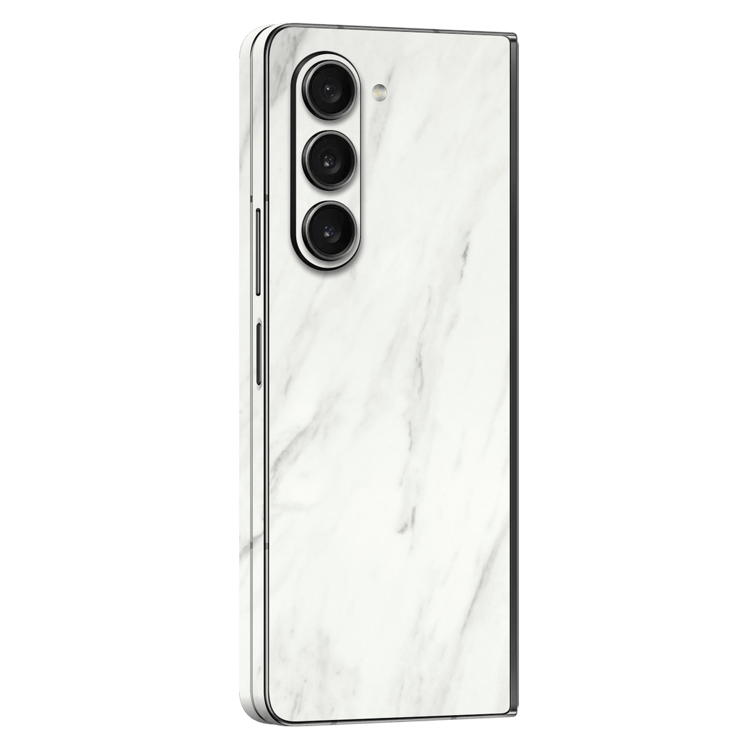 Samsung Galaxy Z Fold 5 (2023) Luxuria White Marble Stone Skin Wrap Sticker Decal Cover Protector by EasySkinz | EasySkinz.com