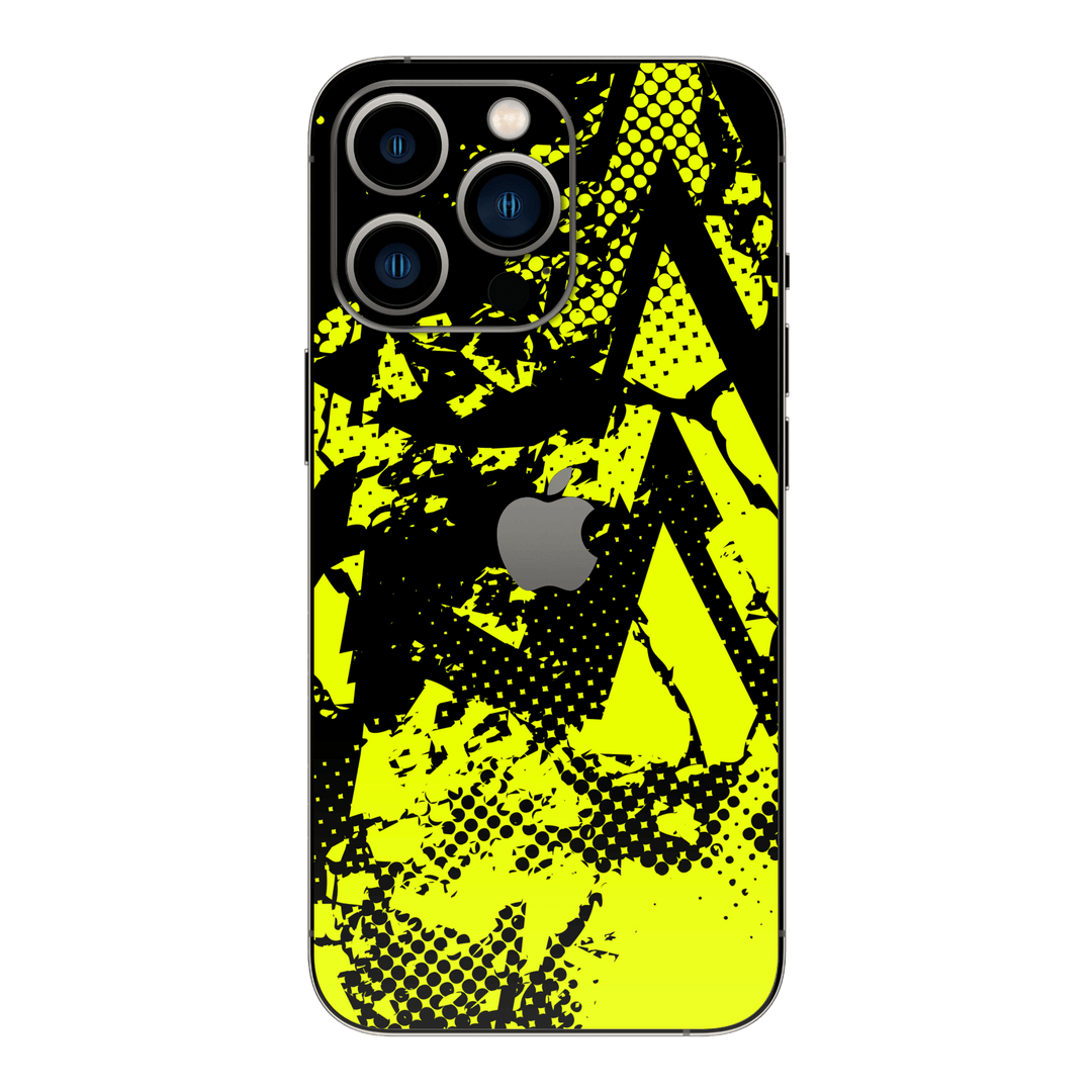 iPhone 13 PRO Print Printed Custom SIGNATURE Grunge Yellow Green Trace Skin Wrap Sticker Decal Cover Protector by QSKINZ | QSKINZ.COM