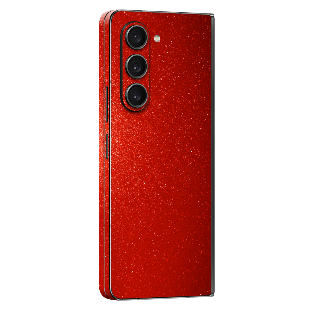 Samsung Galaxy Z Fold 5 Diamond Red Shimmering Sparkling Glitter Skin Wrap Sticker Decal Cover Protector by EasySkinz | EasySkinz.com