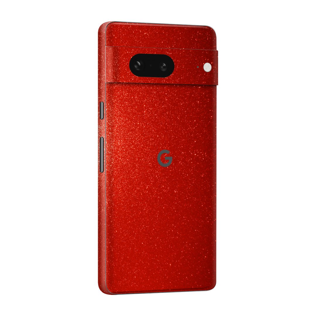 Google Pixel 7 Diamond Red Shimmering Sparkling Glitter Skin Wrap Sticker Decal Cover Protector by EasySkinz | EasySkinz.com