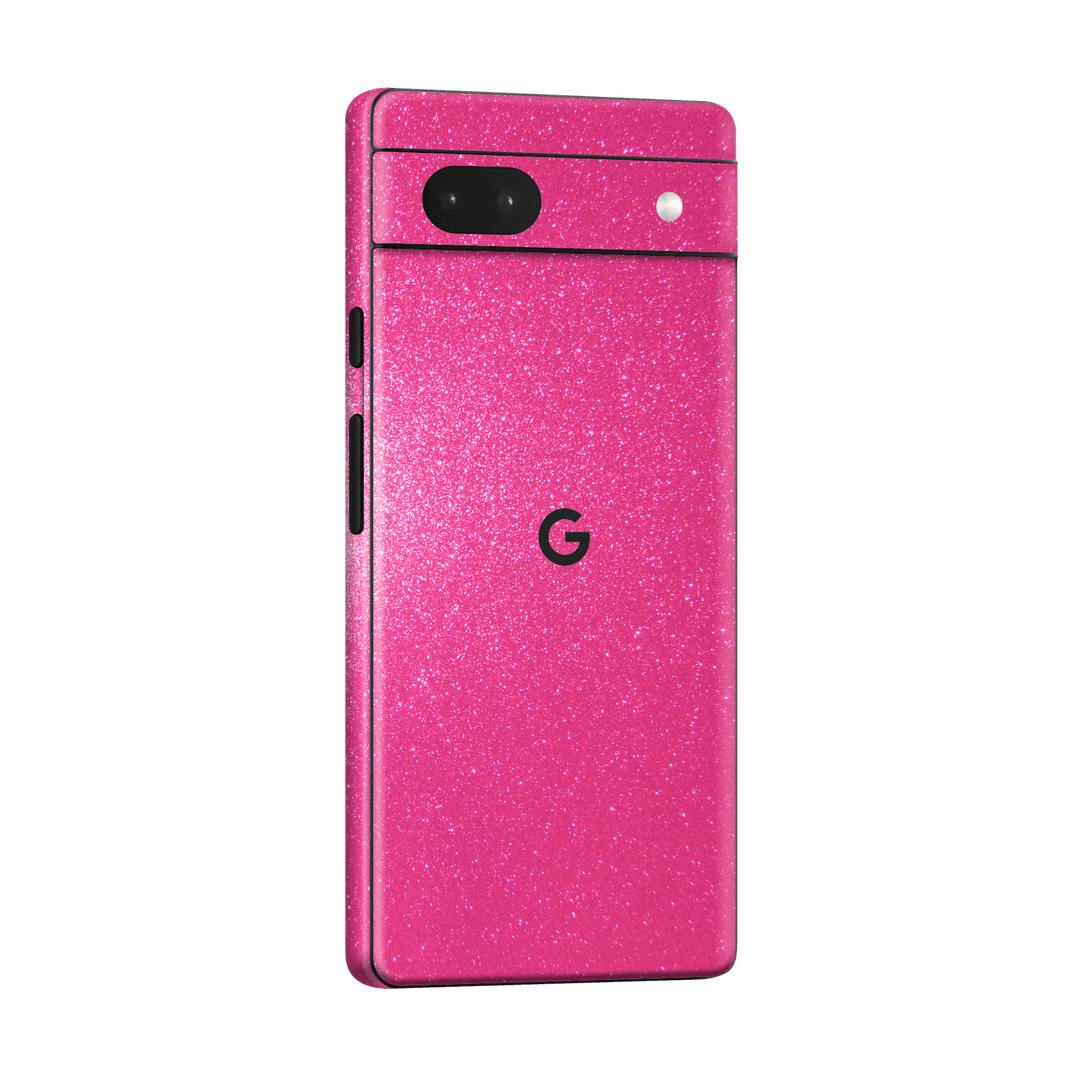 Google Pixel 6a Diamond Magenta Candy Shimmering Sparkling Glitter Skin Wrap Sticker Decal Cover Protector by EasySkinz | EasySkinz.com
