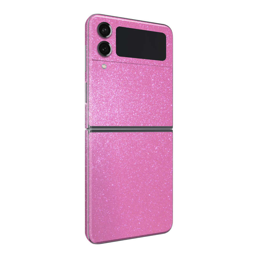Samsung Galaxy Z Flip 4 Diamond Pink Shimmering Sparkling Glitter Skin Wrap Sticker Decal Cover Protector by EasySkinz | EasySkinz.com