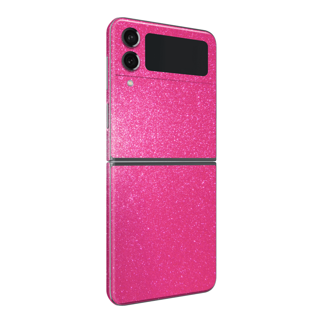 Samsung Galaxy Z Flip 4 Diamond Magenta Candy Shimmering Sparkling Glitter Skin Wrap Sticker Decal Cover Protector by EasySkinz | EasySkinz.com