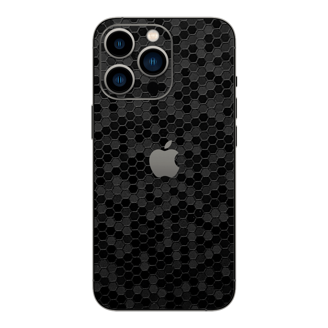 iPhone 15 PRO Luxuria Black Honeycomb 3D Textured Skin Wrap Sticker Decal Cover Protector by EasySkinz | EasySkinz.com