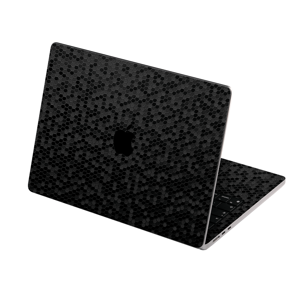 MacBook Air 15" (2023, M2) Luxuria Black Honeycomb 3D Textured Skin Wrap Sticker Decal Cover Protector by EasySkinz | EasySkinz.com