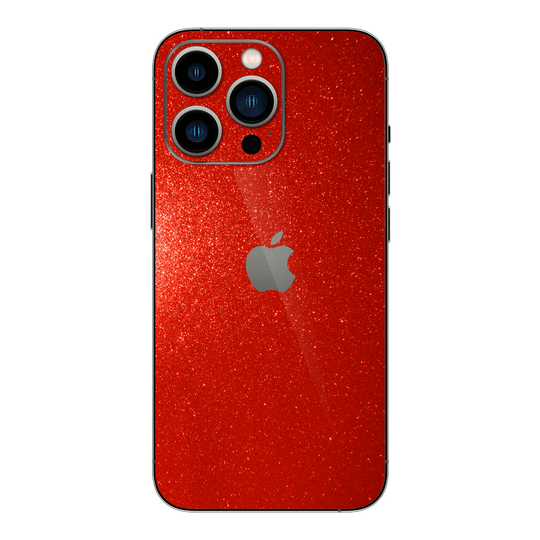 iPhone 15 PRO Diamond Red Shimmering Sparkling Glitter Skin Wrap Sticker Decal Cover Protector by EasySkinz | EasySkinz.com