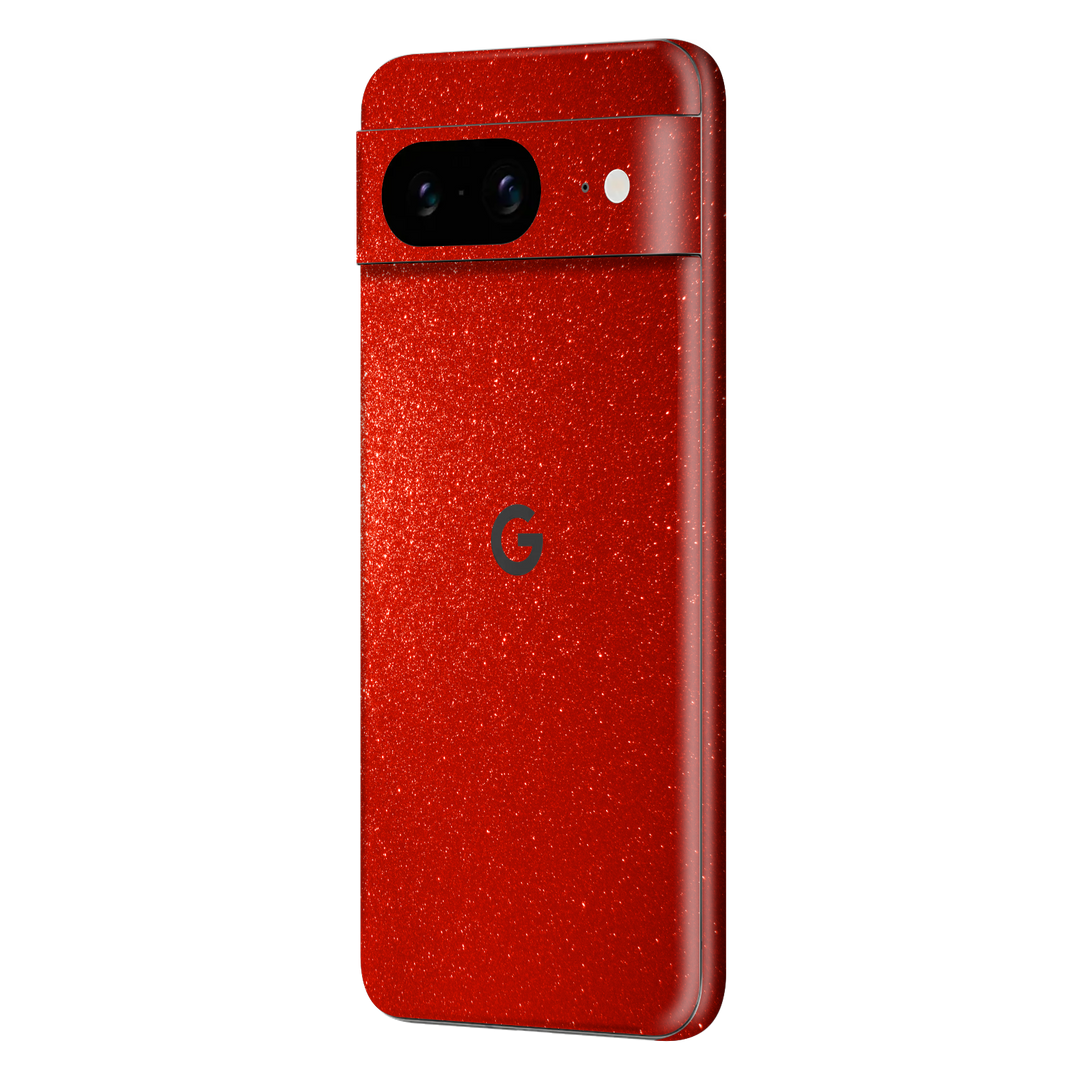 Google Pixel 8 Diamond Red Shimmering Sparkling Glitter Skin Wrap Sticker Decal Cover Protector by EasySkinz | EasySkinz.com