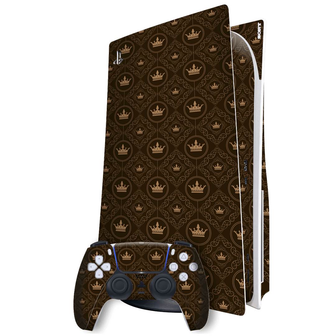 Playstation 5 (PS5) DISC Edition SIGNATURE ROYAL Pattern Skin Wrap Sticker Decal Cover Protector by EasySkinz | EasySkinz.com