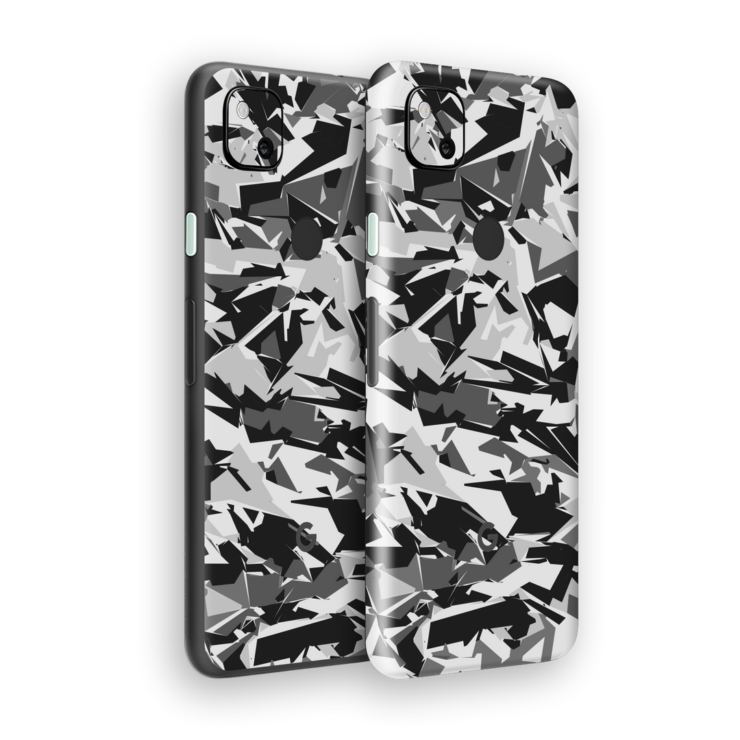 Google Pixel 4a Print Printed Custom SIGNATURE Camouflage GREY Skin Wrap Sticker Decal Cover Protector by EasySkinz
