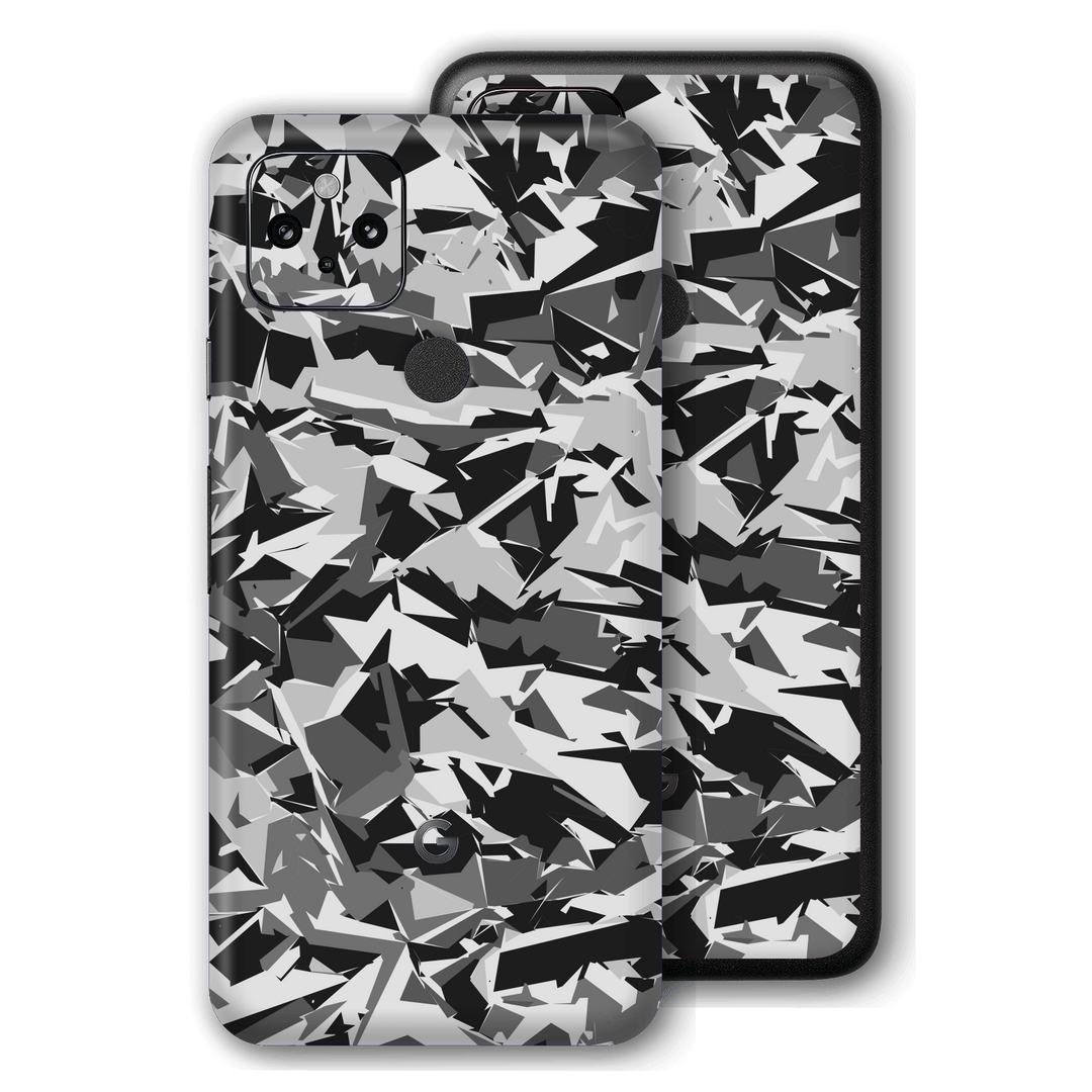 Pixel 5 Print Printed Custom Signature Black and White Camo Camouflage Abstract Skin Wrap Decal by EasySkinz | EasySkinz.com