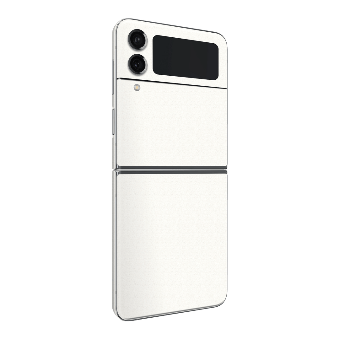 Samsung Galaxy Z Flip 4 (2022) Luxuria Daisy White Matt 3D Textured Skin Wrap Sticker Decal Cover Protector by EasySkinz | EasySkinz.com
