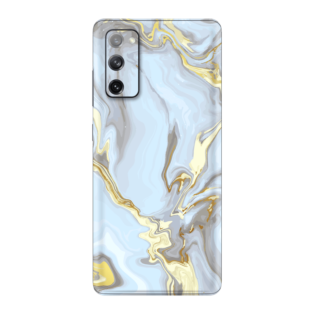 Samsung Galaxy S20 FE SIGNATURE Abstract Marble White-Gold Skin, Wrap, Decal, Protector, Cover by EasySkinz | EasySkinz.com
